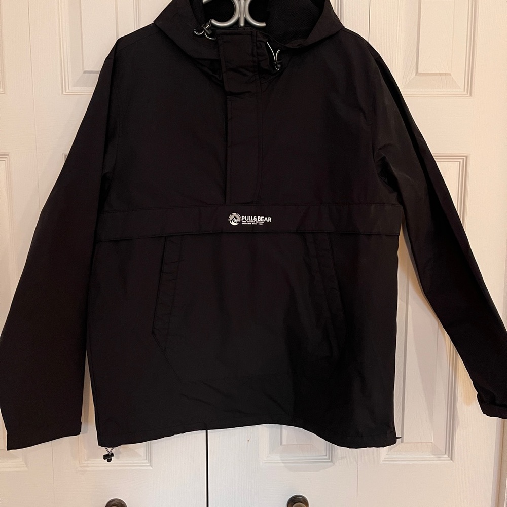 Pull&Bear Black Quilted Jacket with White Label